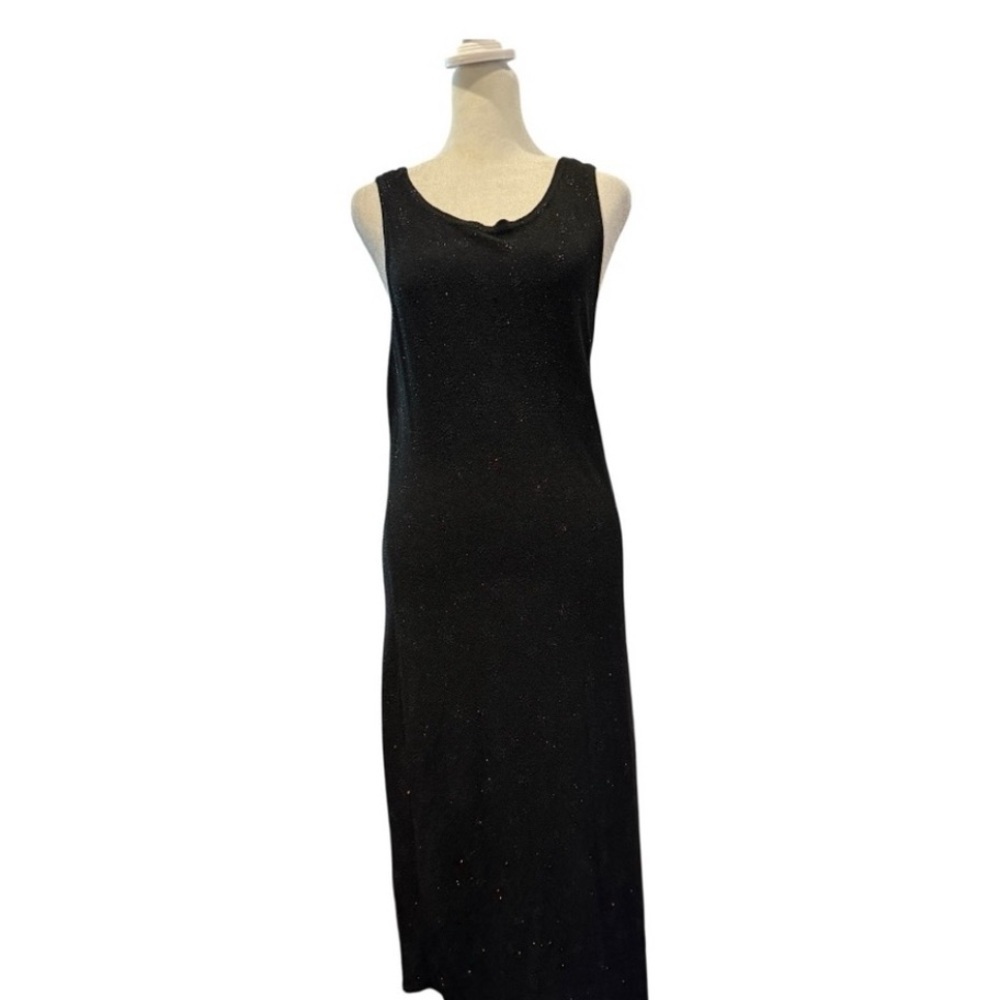 Vintage Ronni Nicole by Ouida Black Maxi Cocktail Dress with Shimmer